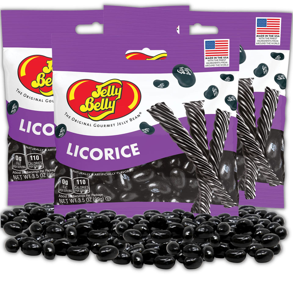 Sweetzo black licorice jelly beans on-the-go bags offer chewy satisfaction during travel