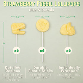 Sweetzo dinosaur fossil lollipop close-up showcases fun shapes.