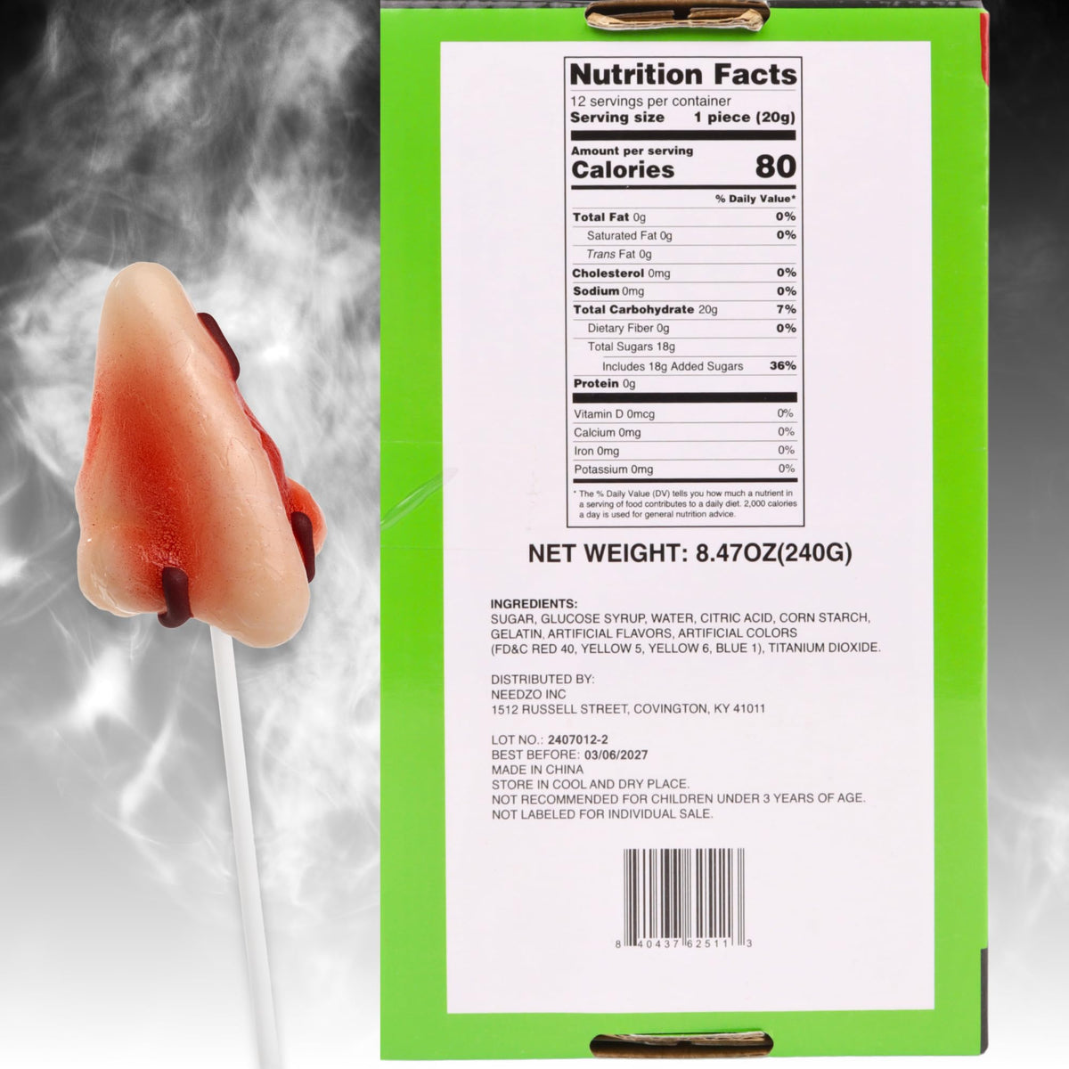 Sweetzo ear-shaped lollipop perfect for Halloween goodie bags.