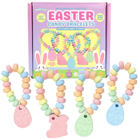 Sweetzo Easter candy bracelets with pastel beads, ideal for Easter baskets