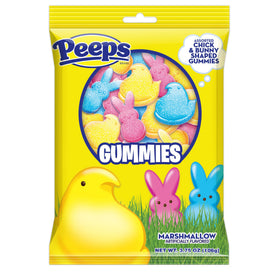 Sweetzo Easter Peeps Gummies triple-pack image highlights convenient 3-pack for gifting or sharing.