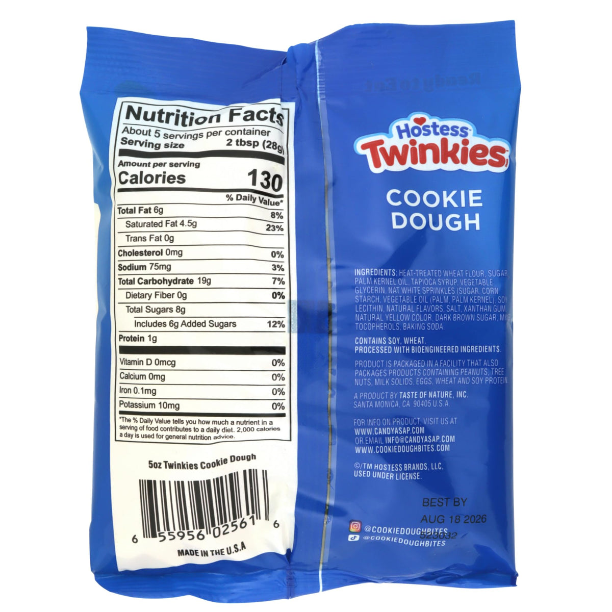 Close-up of bite-sized texture from Sweetzo Twinkies cookie dough bites.