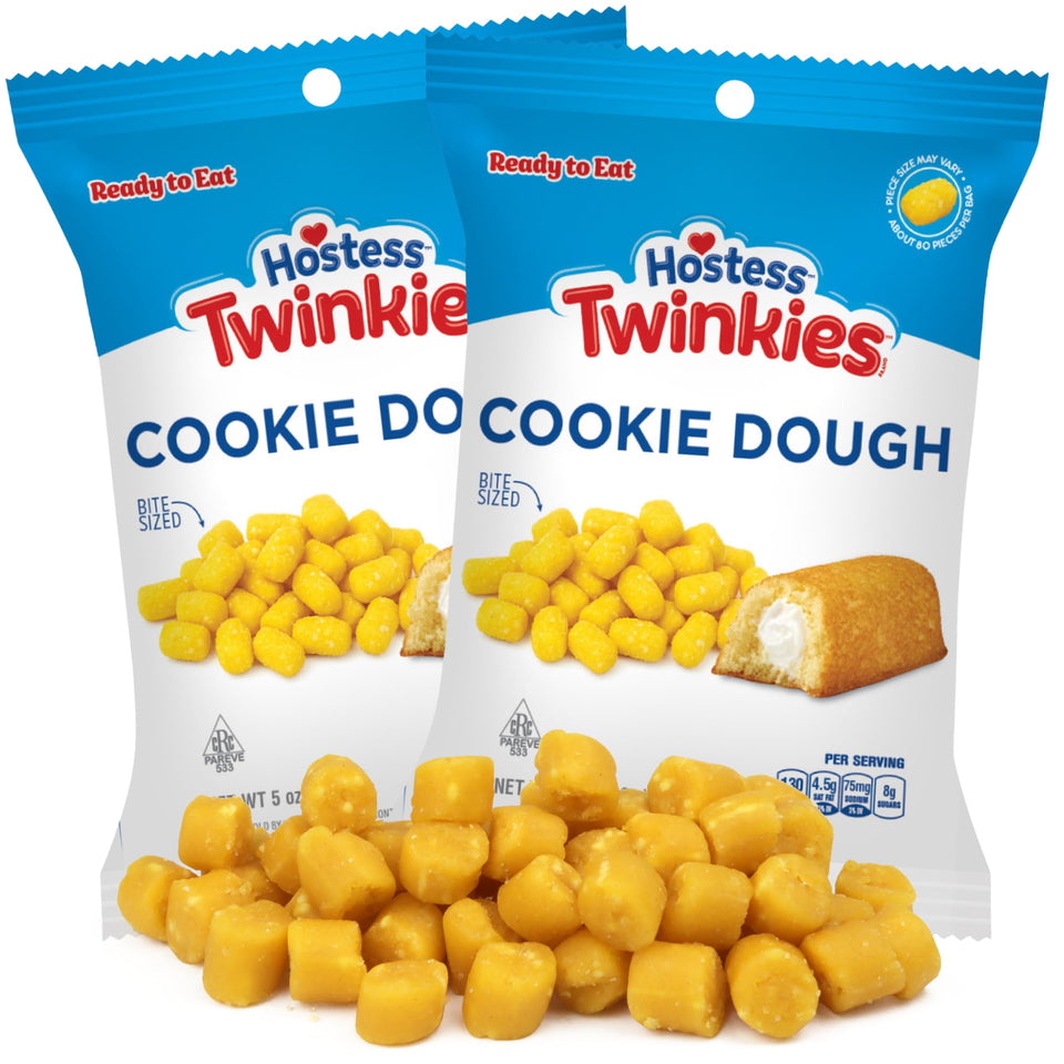 Sweetzo Edible Twinkies cookie dough bites in two 5 oz bags, ready to enjoy.
