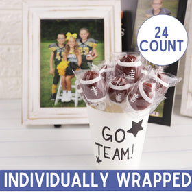 Sweetzo football lollipops designed for sports-themed events and gifting.