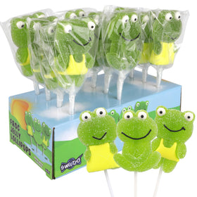 Sweetzo frog jelly pop wearing a colorful outfit, great as a party favor