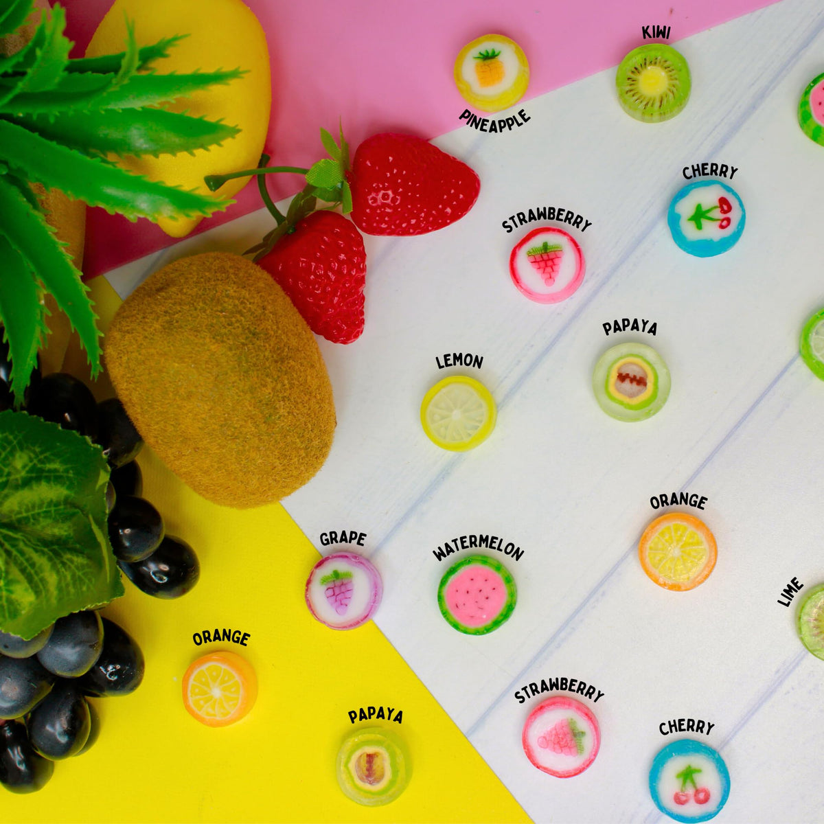 Individually wrapped Sweetzo fruit slice candies for freshness
