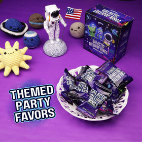 Sweetzo Galactic Lollipop Ring alien shape brings playful treat to celebrations.