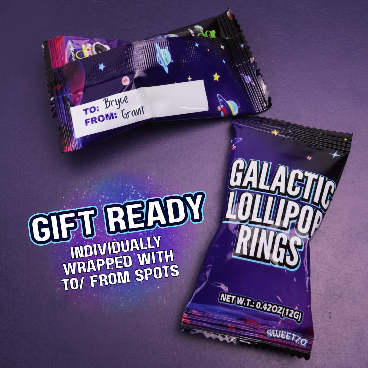 Sweetzo Galactic Lollipop Ring astronaut design adds whimsy for space-themed party favors.