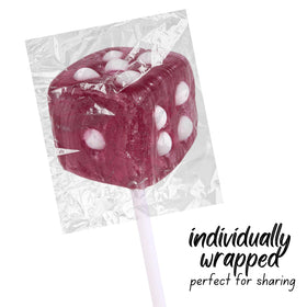 Sweetzo green apple dice lollipop highlighting bright flavor and color in use.