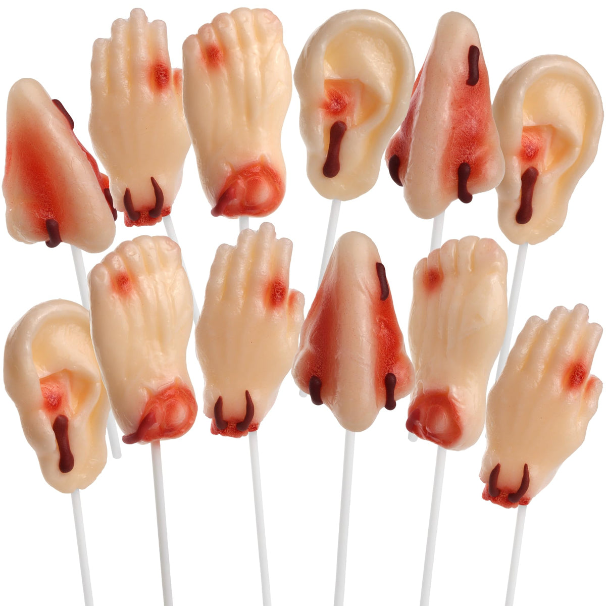 Sweetzo Halloween body parts lollipops pack for spooky treats at parties.