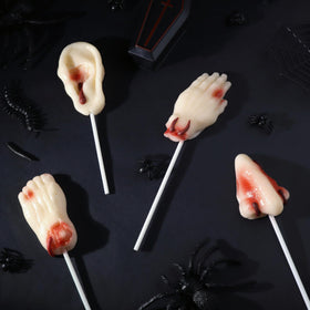 Sweetzo hand-shaped lollipop for creepy snack moments.