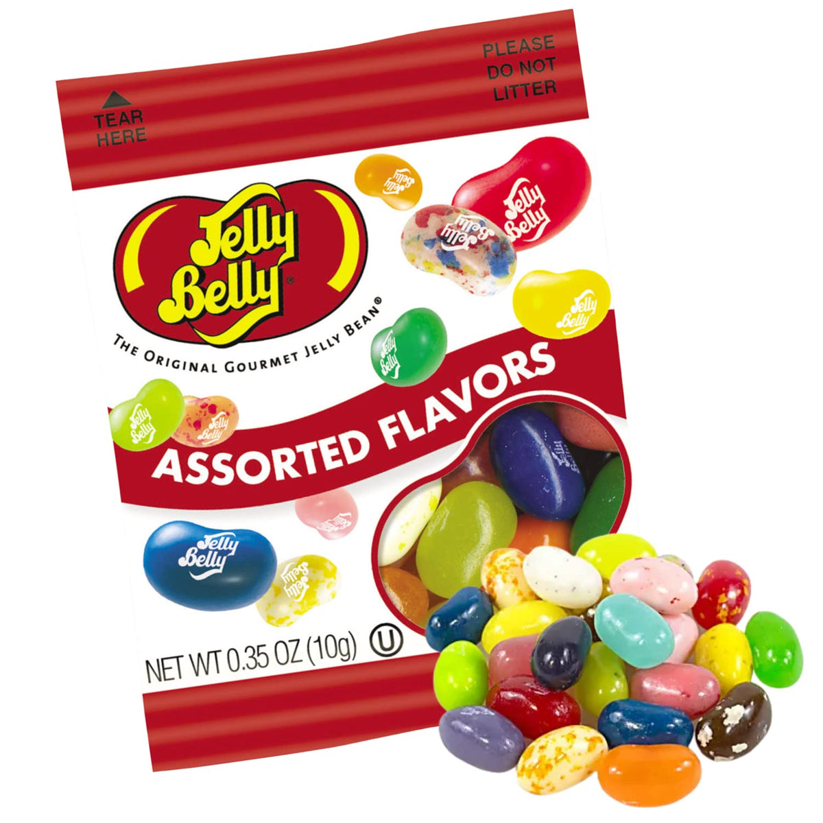 Sweetzo individually bagged jelly bean candies close-up highlighting convenient packaging