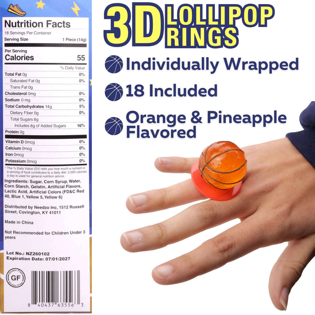 Individually wrapped lollipops with a to/from section for easy gifting.