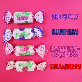 Sweetzo Mamba Berry Tasty Fruit Chews in a bowl for display and sharing