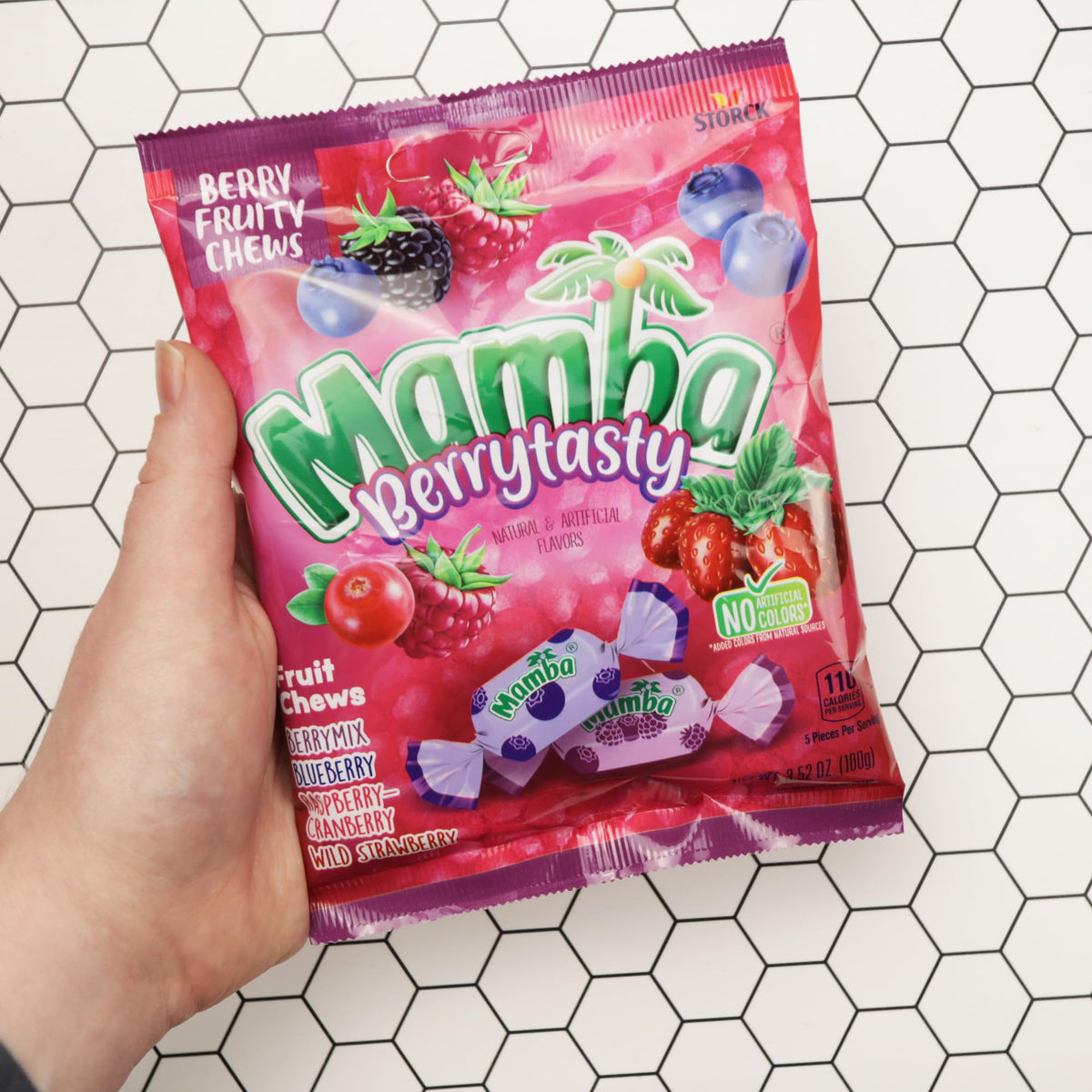 Sweetzo Mamba Berry Tasty Fruit Chews individually wrapped for freshness
