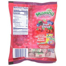 Sweetzo Mamba Berry Tasty Fruit Chews open pack showing individual wrappers