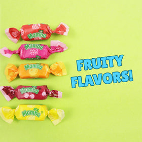Sweetzo Mamba Fruit Chews Fruit Chews pack closeup with bright fruity pieces