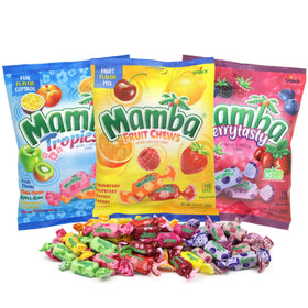 Sweetzo Mamba Fruit Chews Variety Pack front view ideal for on the go snacking