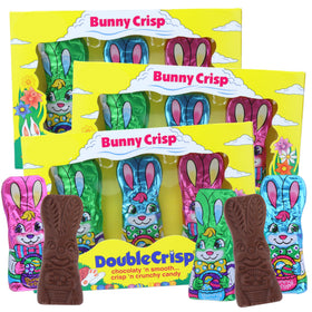 Sweetzo Milk Chocolate Easter Bunny Crisps foiled wrappers preserving freshness for gifting