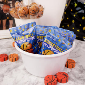 Orange-flavor basketball ring brings citrus sweetness to game-day snacks.