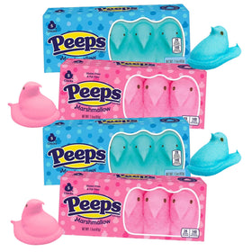 Sweetzo Pink and Blue Peeps Chicks boxes display colorful Easter treats for baskets