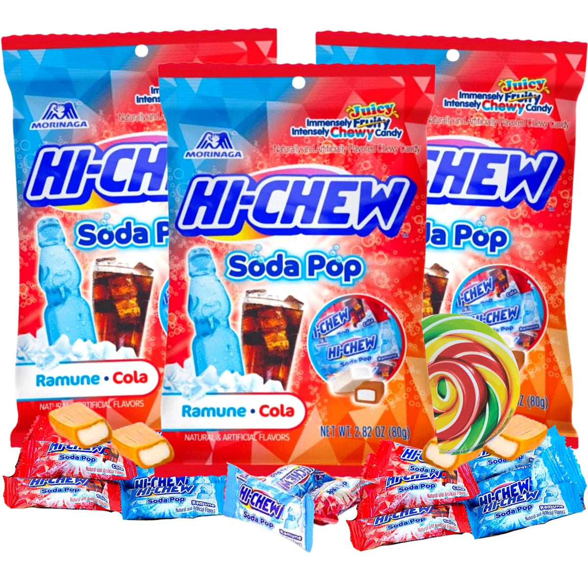 Sweetzo Ramune candy 3-pack with cola flavor, ideal for on-the-go snacking.