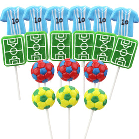 Sweetzo soccer lollipops party favors ideal for birthdays and team events.