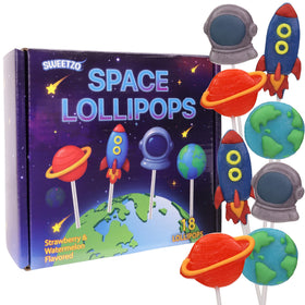 Sweetzo Space Lollipops strawberry and watermelon flavors for wide appeal.