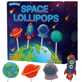 Sweetzo Space Lollipops rocket shape for space-themed party favors.