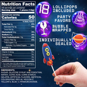 Sweetzo Space Lollipops Saturn shape adds colorful table decor.