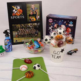 Sweetzo Sports Candy Lollipops soccer design great for team events and fan parties.