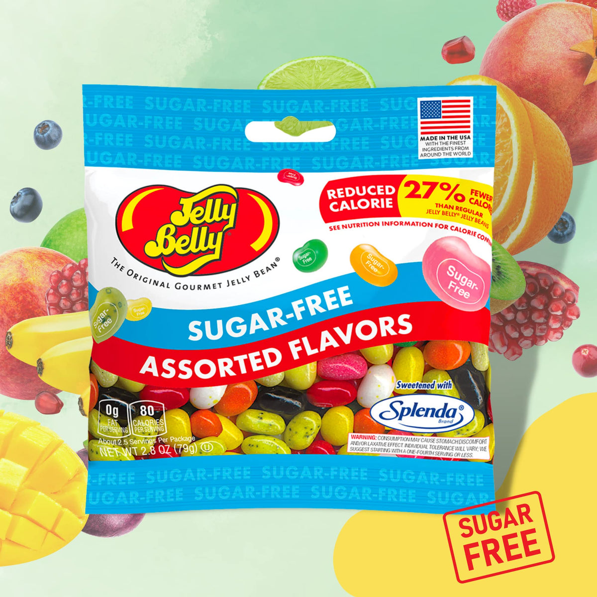 Close-up of Sweetzo jelly beans flavors in vibrant colors