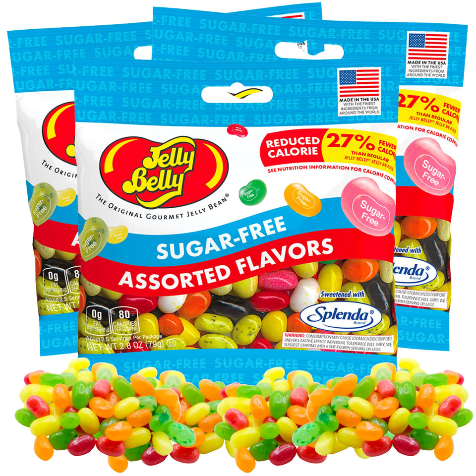 Sweetzo Sugar Free Jelly Beans three-pack ready for sharing