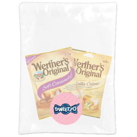 Sweetzo Vanilla Creme soft chews close-up, creamy texture with real butter.