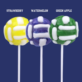 Sweetzo volleyball lollipop green apple flavor: crisp fruit notes.
