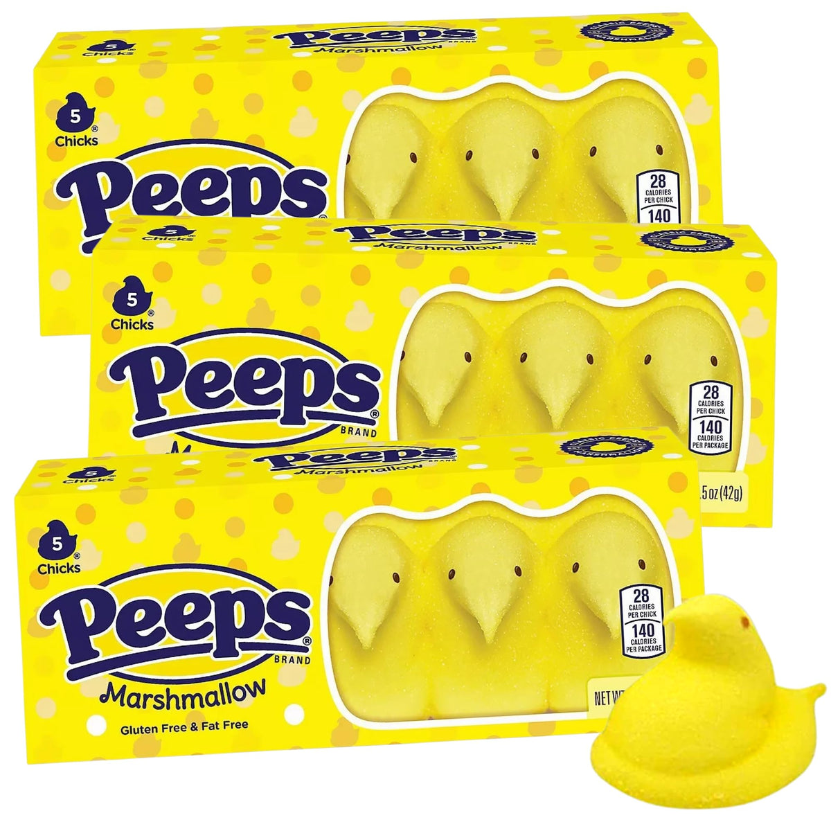 Sweetzo Yellow Peeps chicks on display for Easter baskets