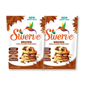 Swerve Ultimate sugar replacement bottle showing brown sugar substitute for baking and beverages.