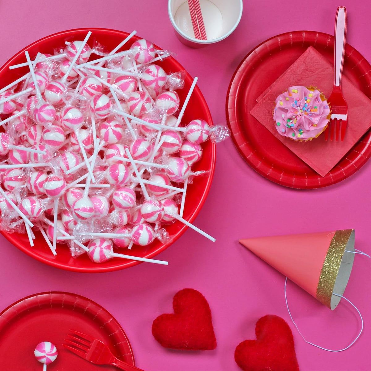 SWIRLEEY pink white ball pops on display for chic party décor and treats
