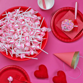 SWIRLEEY pink white ball pops on display for chic party décor and treats