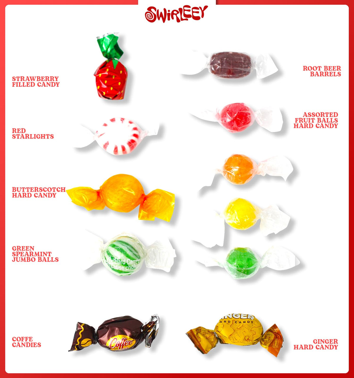 Swirleey Hard Candy Assortment colors illuminate any party with bright, shareable treats.