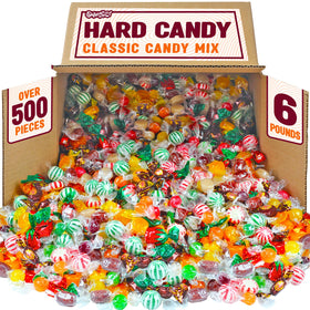 Swirleey Hard Candy Assortment packaging showcases colorful wrappers for freshness on desks and events.