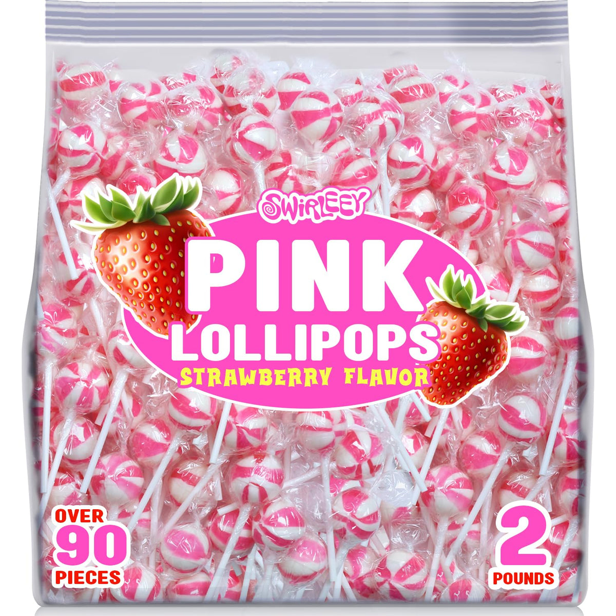 SWIRLEEY pink lollipops stay appealing at events with lasting enjoyment
