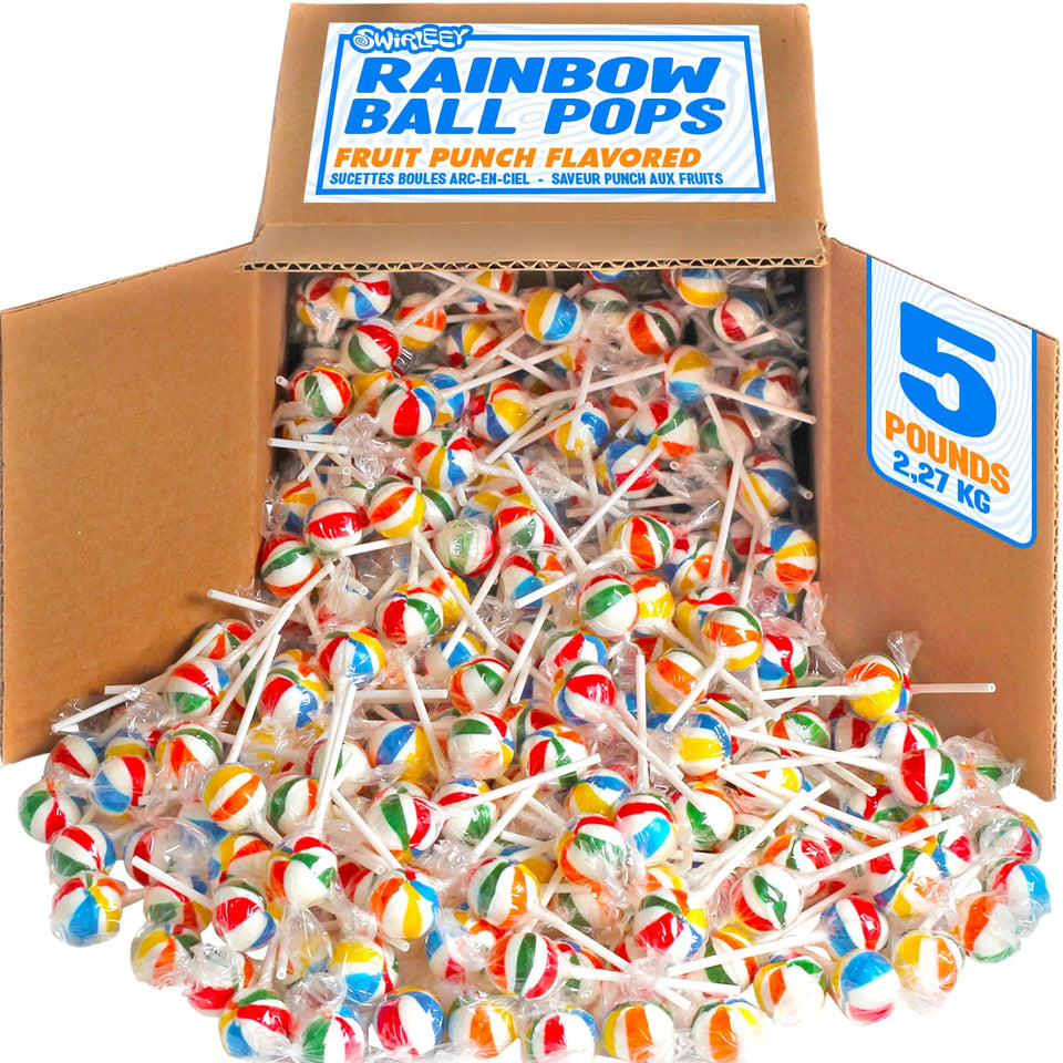 Swirleey Rainbow Lollipops with colorful stripes for vibrant party decor