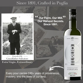 Swisense Fresh Italian EVOO packaging on a kitchen counter.