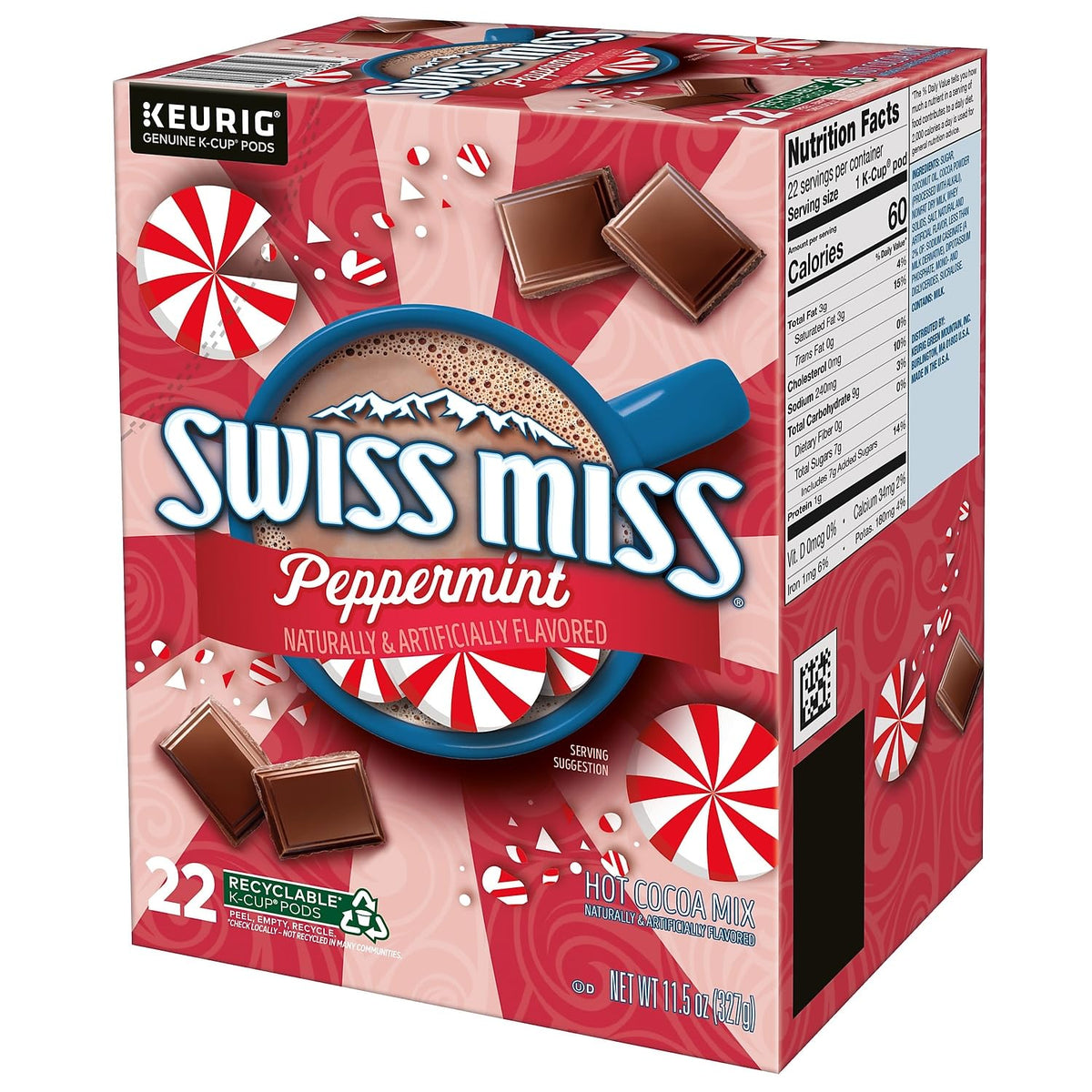 Box of 22 Swiss Miss pods for convenient at-home cocoa.