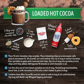 80-calorie serving of Swiss Miss cocoa ready to blend into hot milk
