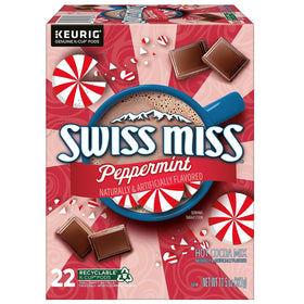 Recycled carton packaging for Swiss Miss cocoa mix.