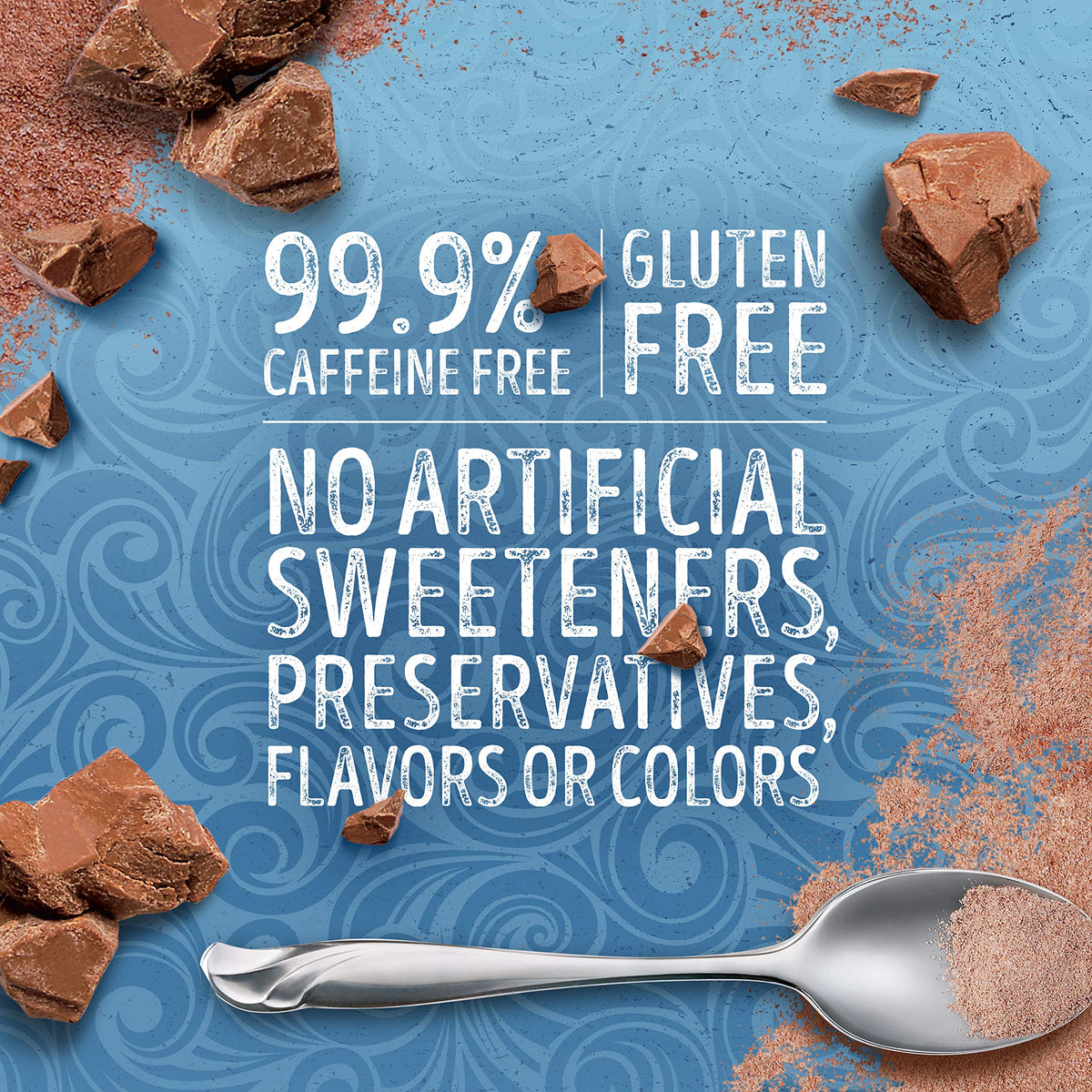 Cocoa canisters on a countertop offer quick preparation.
