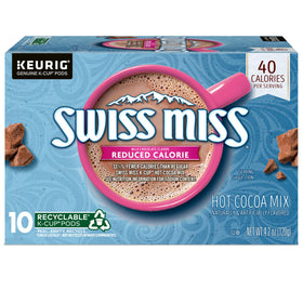 Cozy mug with Swiss Miss branding for a comforting moment.
