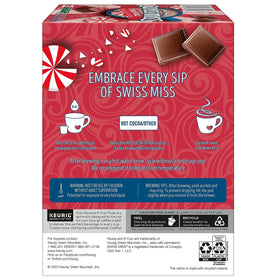 Creamy peppermint cocoa mix creating a comforting mug.